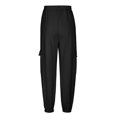thumbnail image 6 of Jjayotai Womens Joggers Pants, Waffle Knit Cargo, Casual Sweatpants with Pocket, Elastic Waist Lounge Pants for Workout Running Black XL, 6 of 8