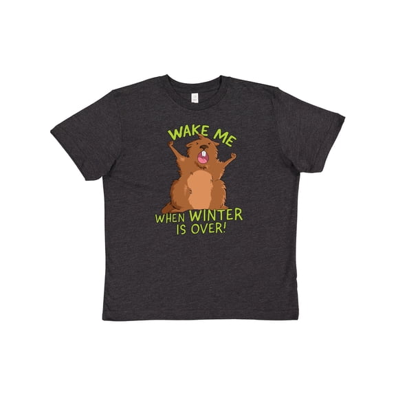 Inktastic Groundhog Day Wake Me When Winter is Over Youth T-Shirt