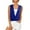 Blue-A, variant on Womens Summer Casual Sleeveless Hide Belly Fat Banded Bottom Wrap Tops T-Shirts M Blue