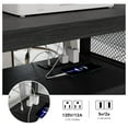 thumbnail image 4 of Farmhouse Printer Stand with Storage, Rolling Printer Cabinet with Shelves, Station, Wheels, and File Cabinet for Home Office Storage (Black), 4 of 8