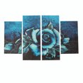 thumbnail image 4 of 4pcs Abstract Teal Rose Floral Oil Canvas Flower Print Wall Painting Home, 4 of 8
