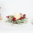 thumbnail image 5 of Small Christmas Wreath 11.8 Inch, Mini Cabinet Wreaths with Red Berry Pine Bow, Vintage Farmhouse Christmas Decor for Kitchen Window Door Fireplace Candle -1PCS, 5 of 8