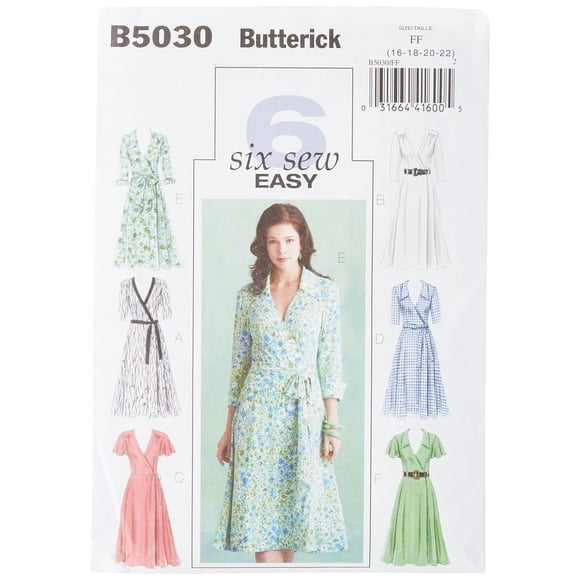 BUTTERICK PATTERNS B5030 Cinturón de vestir y faja para mujer talla FF (16-18-20-22)
