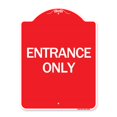 thumbnail image 1 of SignMission A-DES-RW-1824-24409 18 x 24 Po. Panneau de la Série Designer - Panneau d'Entrée de Circulation Uniquement, Rouge et Blanc, 1 of 1