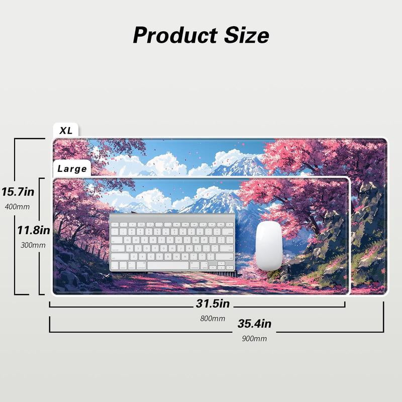 HELLOYOUNG Anime Mouse Pad, Large Gaming Mouse Mat with Non-Slip Rubber Base, Extended Rectangular Desk Pad for Keyboard and Mouse, Waterproof & Stitched Edges, for Home Office, Gamers
