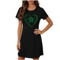 thumbnail image 2 of Sakmal Moomoo Nightgownss for Women St Patrick's Day Lightweight Short Sleeve Loungewear Shamrock Print Short Irish St Paddys Day Ladies Nightgown L, 2 of 5