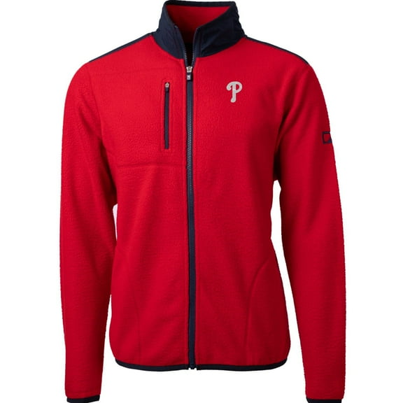 Men's Cutter & Buck Red Philadelphia Phillies Cascade Eco Sherpa Fleece Full-Zip Jacket
