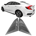 thumbnail image 3 of Ikon Motorsports Compatible with 16-21 Civic Sedan Rear Window Louver + Side Quarter Panel Window Louver ABS, 3 of 6