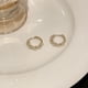 thumbnail image 4 of Pendientes de aro con perlas para mujer, aros ligeros con perlas para niñas, 4 of 8