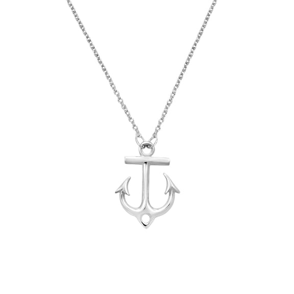 Journey’s End Nautical Anchor Sterling Silver Pendant Necklace