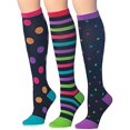 thumbnail image 3 of Ronnox Women's 3 Or 6-Pairs Colorful Patterned Knee High Graduated Compression Socks, 3 of 3