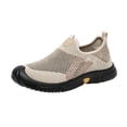 thumbnail image 3 of Domzle Men's Breathable Mesh Sneakers | Slip-On Athletic Shoes | Lightweight Casual Sports Style with Rubber Sole Khaki Wide 9, 3 of 4