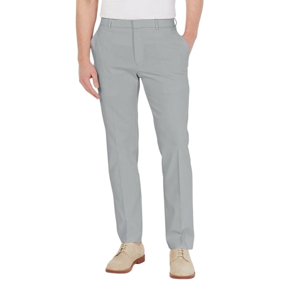 Tommy Hilfiger Mens Modern fit Dress Pants 36 / 30 Light Grey Solid Stretch