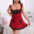 thumbnail image 5 of Sleepwear for Women Sexy Women's Maid Babydoll Lingerie Dress Lace Bow Halloween Costumes Cosplay Nightgown Chemise, 5 of 7