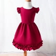 thumbnail image 4 of Cute Dresses for Girls Size 2-10 Ruffle Sleeveless A-Line Sundresses Toddlers Kids Trendy Solid Color Bowknot Backless Crewneck Dress, 4 of 4