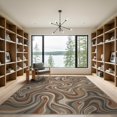thumbnail image 2 of ODIKA 9'x12' Washable Area Rug Non-Slip, Chair-Friendly Marbled Swirl Boho Asymmetrical Brushstroke Interlocking Abstract Flowing for Dining Room, Basement, Large Office, 2 of 7