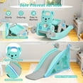 thumbnail image 4 of Patiojoy 5 in 1 Toddler Slide Rocking Toy Rocking Horse Playset with Slide Basketball Hoop Ring Toss Game Bule, 4 of 9