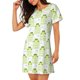 thumbnail image 2 of Fotbe Frogs and Dragonflies Bata de Dormir para Mujer con Estampado, Camisón de Algodón de Manga Corta, Ropa de Dormir Casual, 2 of 6