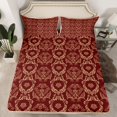 thumbnail image 2 of jejeloiu Rustic Victorian Floral Bed Sheets,Red Beige King Sheets For Girls Teens 4-Piece, 2 of 7