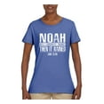 thumbnail image 2 of Wild Bobby Noah Was A Conspiracy Theorist Inspirational/Christian Women Graphic Tee, Light Blue, XX-Large, 2 of 5