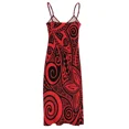 thumbnail image 5 of Red black Polynesian floral design Sleeveless Dress evening dress woman dress for woman elegant dresses plus sizes, 5 of 6
