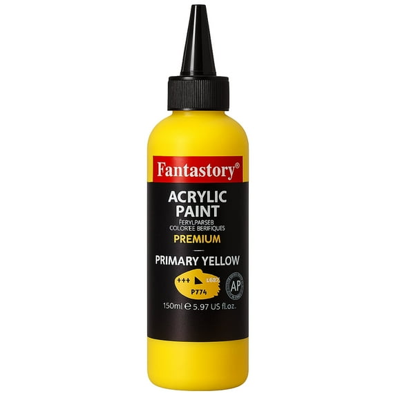 Fantastory Acrylic Pigment Paint Yellow(150 ml/5 oz) Non-toxic, Non-fading, High Coverage