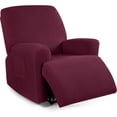 thumbnail image 1 of Nvzi Funda de sofá elástica de jacquard, funda de sofá de forro polar, funda de sillón reclinable para sala de estar, fácil de instalar, lavable, protector de sofá para 1 asiento (rojo oscuro), 1 of 4