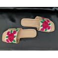thumbnail image 2 of Fashostyle Textile Embroidered Summer Leather Slides - BEIGE, 2 of 2