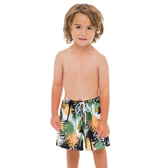 Mercatoo MercatooToddler Boys 𝐐uick Dry Beach Board Shorts Floral Print Swim Trunk Summer Boys 𝐇awaiian Shorts Swim Trunk