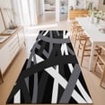 thumbnail image 3 of Hallway Runner Rug 2'x6', Gray Black Geometric Kitchen Runner Rugs Non-Slip Carpet Mats, Modern Art Abstract Grey Line Bedside Rugs Runners Washable Floor Carpet for Bathroom Laundry Room, 3 of 8