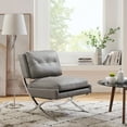 thumbnail image 6 of Art Leon Atrium Bounded Faux Leather Accent Chair Upholstered Gray, 6 of 8