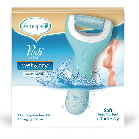 Amope Pedi Perfect Wet & Dry Rechargeable Foot File, Regular Coarse