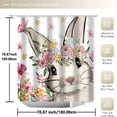 thumbnail image 2 of Dadiaei Rideau de Douche Lapin de Pâques Œuf Salle de Bain Maison Séparation Humide/sèche Rideau de Douche Imperméable Décorations de Jardin de Pâques Garnitures de Panier de Pâques Extérieures, 2 of 5