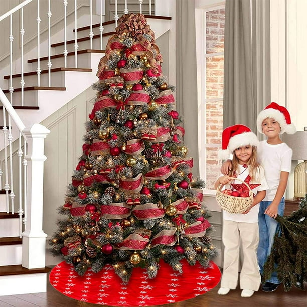 Christmas Tree skirt stylish tree skirt and sequined snowflake