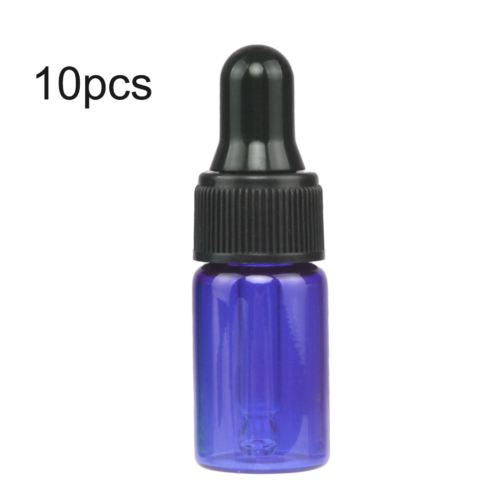 GeweYeeli 10pcs/set Essential Oil Dropper Bottle Glass Pipette Lid PP
