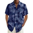 thumbnail image 2 of Uooqdmx Hawaiian Shirt for Men Going Out Tops Summer Beach Shirt Casual Short Sleeved Overcoat Loose Casual Shirts for Men Purple 3XL, 2 of 3