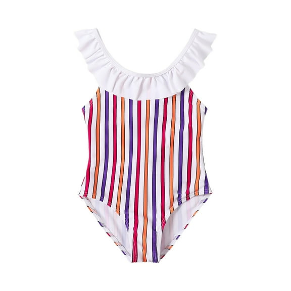 LRen Girls Size 8 Swimsuit One Piece Ruffle Beach Rash Guard Swimwear for Girls Cute Summer Bathing Suits Girl Beach Swimwear Girls'swimwear Bikini Set