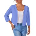 thumbnail image 2 of Delayuji Women's Cardigan Solid Color Short Cardigan Coat Spring Trendy Women's Cardigan Top, 2 of 7