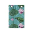 thumbnail image 1 of Blue and Pink Hanging Pocket Organizer, Graphic of Lotus Flowers and Leaves, Printed Polyester Storage Bag with Pockets, 14" x 20", Green Pale Pink, 1 of 2