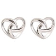 thumbnail image 1 of Aros elegantes de joyería, un corazón blanco, par/juego, pendientes de mujer, pendientes de plata, 1 of 5