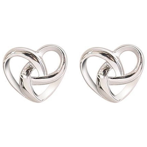 Aros elegantes de joyería, un corazón blanco, par/juego, pendientes de mujer, pendientes de plata