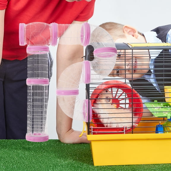 LOLIPPYY 2-Pack Clear Plastic Hamster Tubes for Small Pets, Tunnel Accessories for Hamster Cage Setup