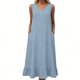 thumbnail image 1 of TaTaai Women's V-Neck Maxi Dress Sleeveless Linen Feel Solid Color Casual Pocket Detail Slip Dress Loose Fit Summer Dress Gift, 1 of 5
