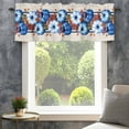 thumbnail image 4 of Navy Blue Pumpkins Fall Farmhouse Short Window Curtain Valances, Thanksgiving Botanical Beige Rod Pocket Kitchen Valances for Living Room Bedroom Bathroom Cafe 60" x 18", 4 of 8