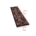 thumbnail image 6 of Handcraft Rugs-Modern Contemporary Brand New Area Rugs-Abstract Carpet with Frame/Boxy/Cube Pattern-Shed free Burgundy Red/Beige/Ivory/Black2x7 feet Runner, 6 of 8