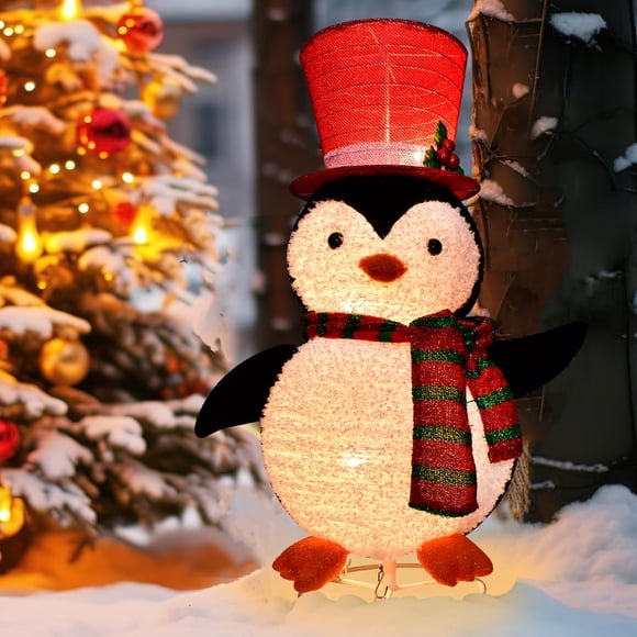 Decoración de Pingüino Iluminado para Exterior HOYECHI 71 cm LED 120V