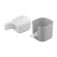 thumbnail image 4 of 6 Pcs Plastic White Small Dishes Dipping Bowl With Handles and Storage Rack, 4 of 11