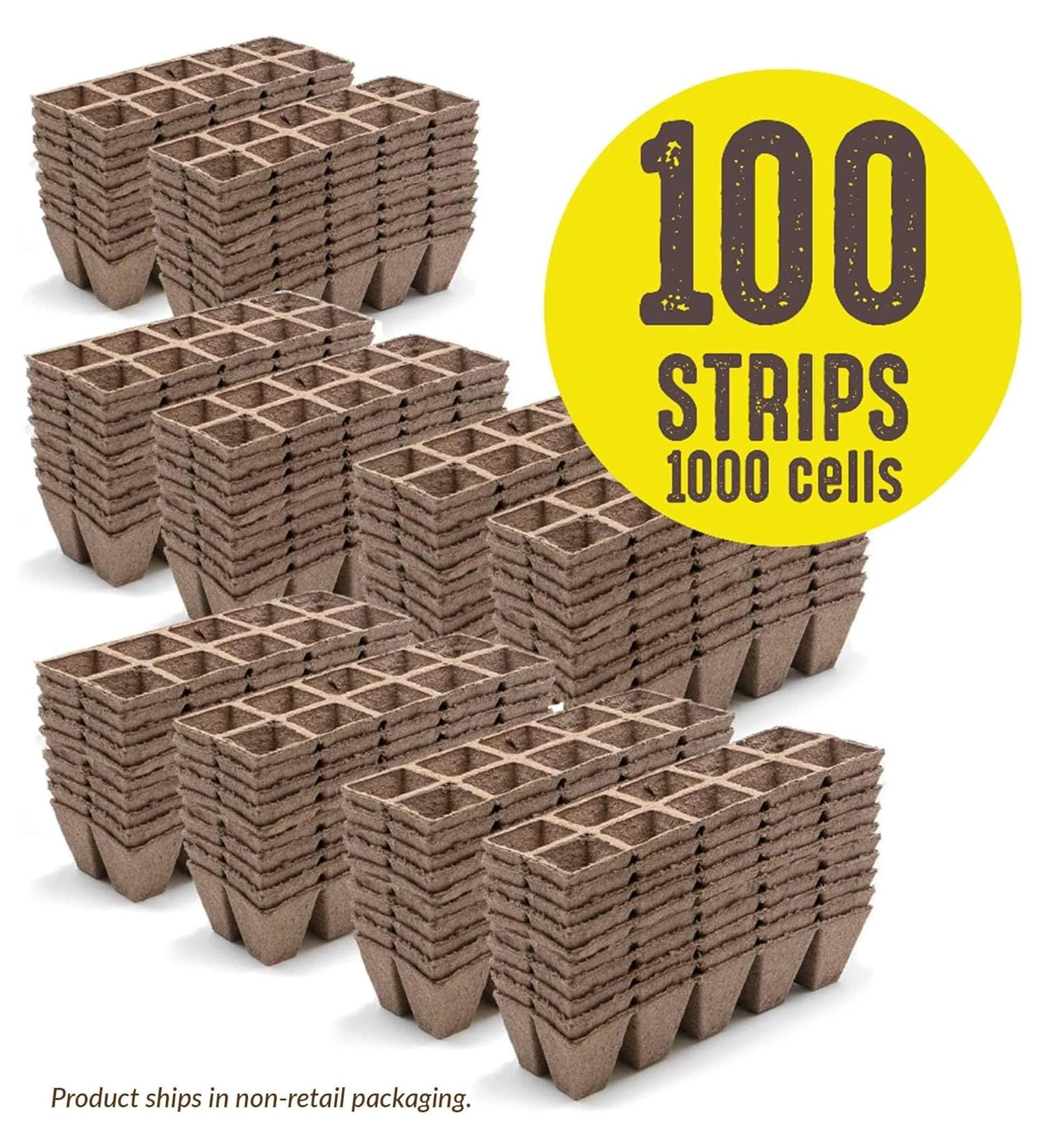 Ferry Morse Seed Starting Strips - 1000 Cell Biodegradable Seed Starter Tray - Peat Pots for Seedlings, Indoor/Outdoor Gardening - Plant Starter Kit