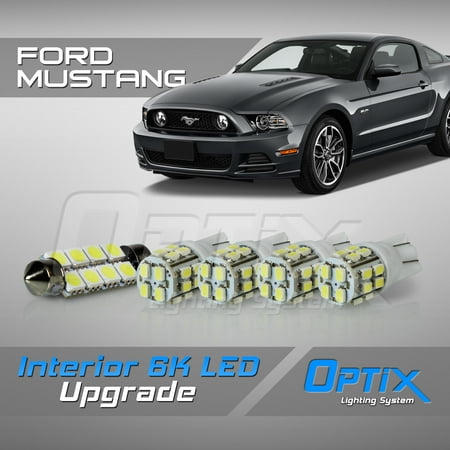 Mustang Interior - Optix 5pc 2005+ Ford Mustang LED Interior Light Package Replacement Set - White