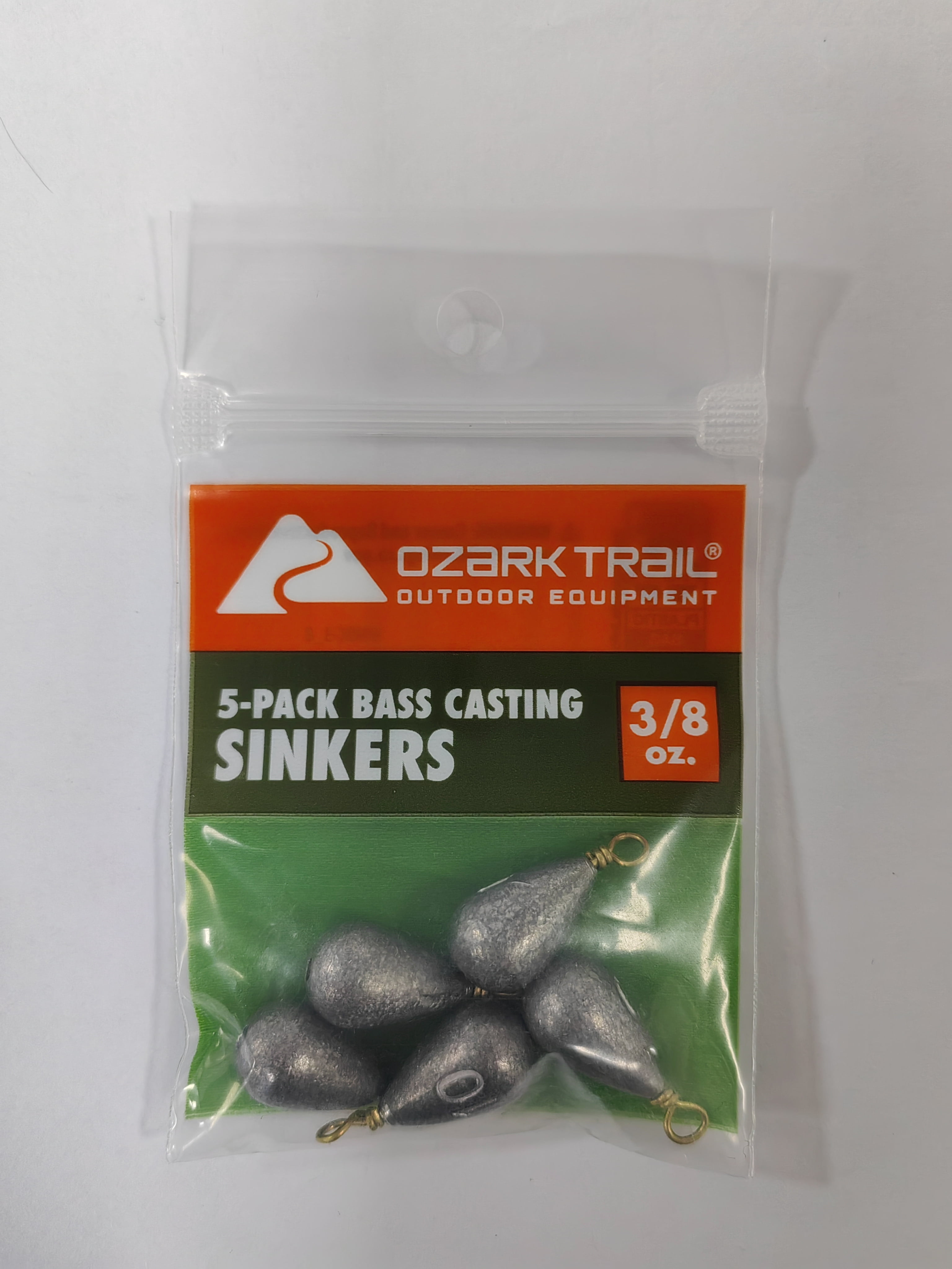 Ozark Trail Bass Cast 3/8oz, Fishing Weights, Product Size 2.5x1.1cm